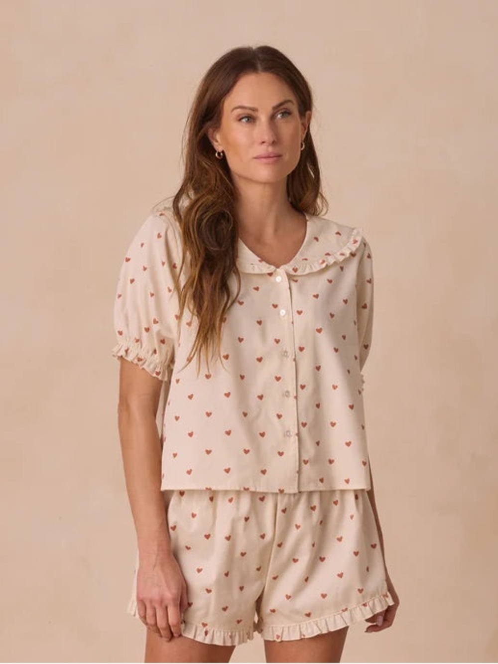 Rylee + Cru - WOMEN'S DELILAH PAJAMA SET / HEARTS - Size Medium